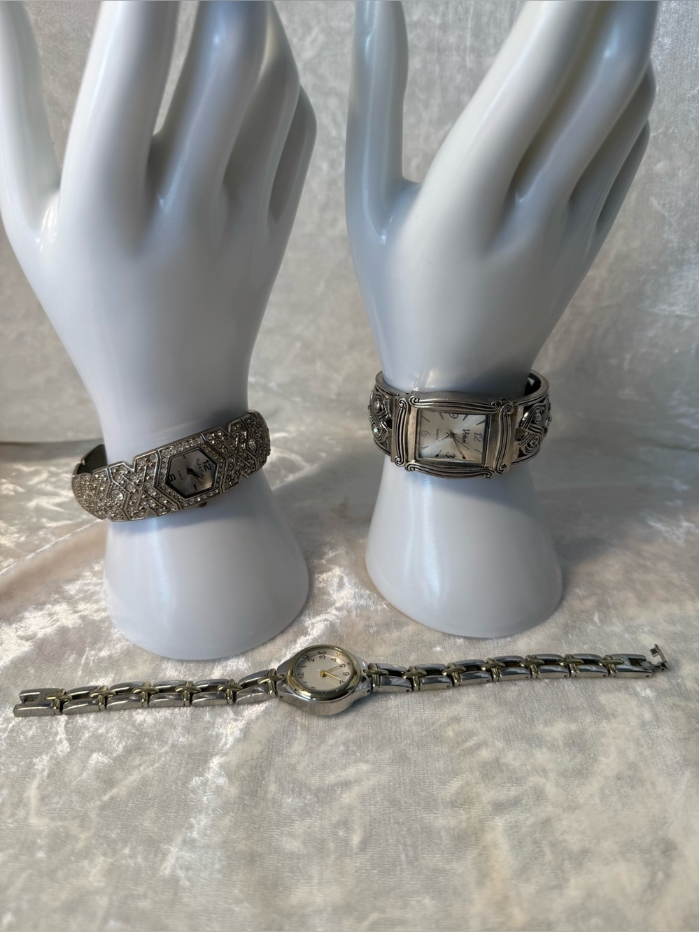 Vintage Silver Tone Watch Lot 3 Women’s Bracelet Watches All Working